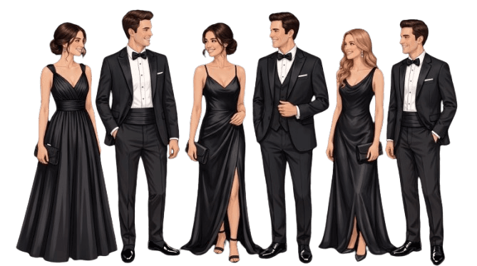 Guest Attire Reference — Elegant white formal wear